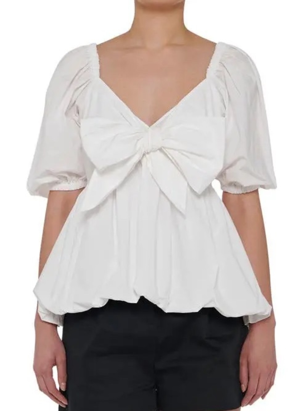 Toccin Bubble Tie-Front Blouse